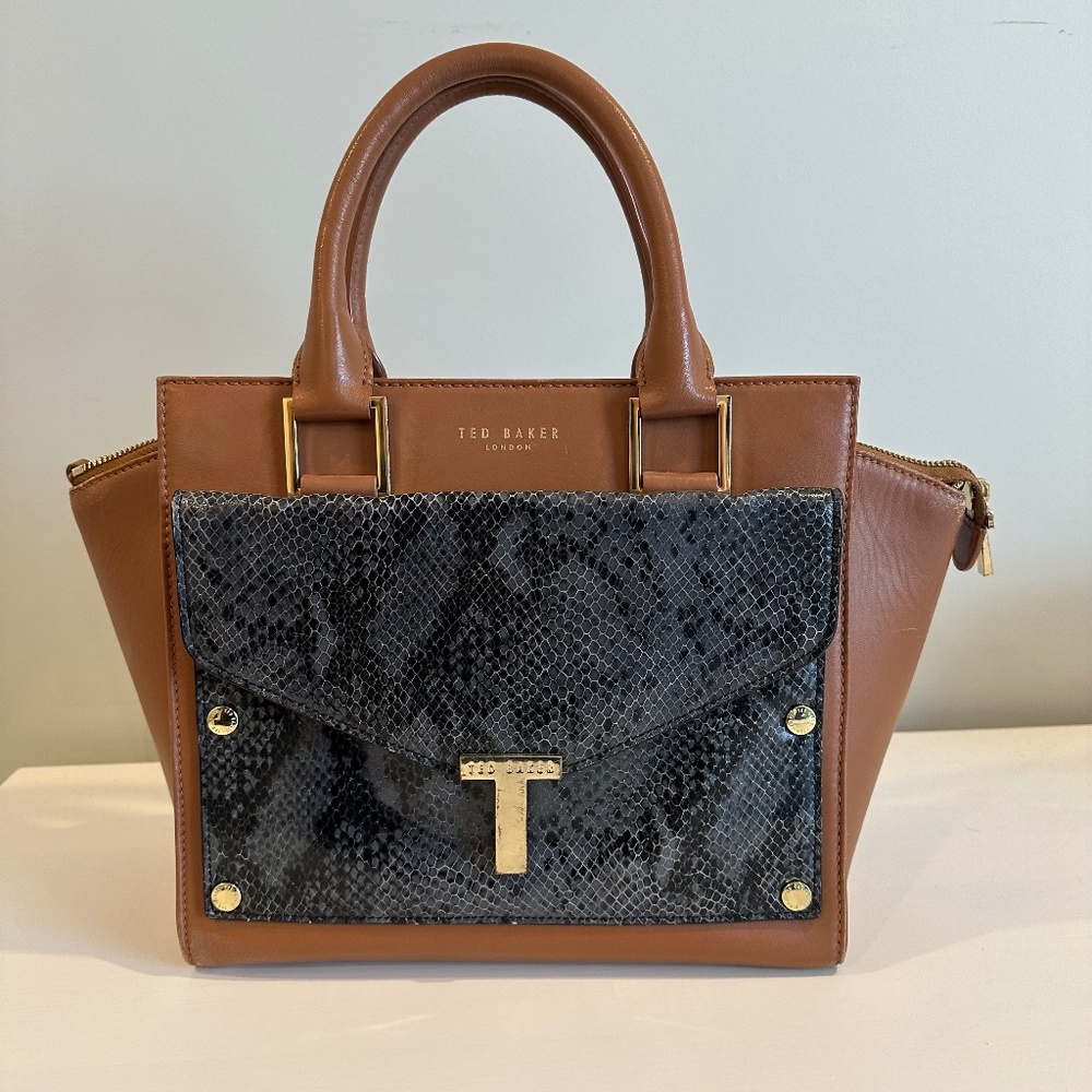 Ted Baker Leather Tote Bag with Detachable Clutch Bag